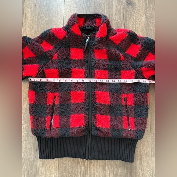 Mother Funnel Neck Ribbed Jacket Women's Small Buffalo Plaid Teatime - Picture 14 of 14